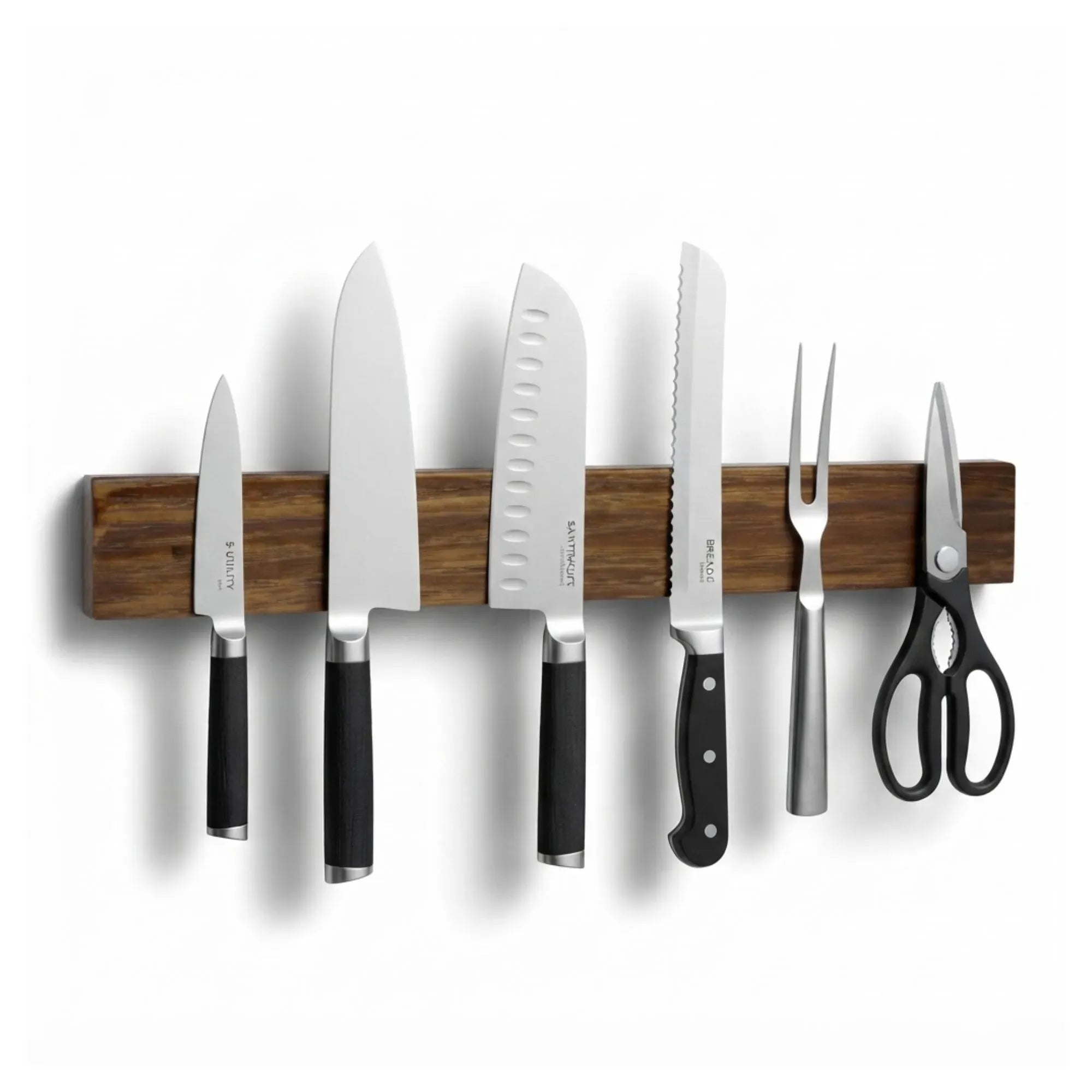 CARLA HOME Magnetic Knife Holder Wall Mounted, Wood Strip, Brown (40cm)